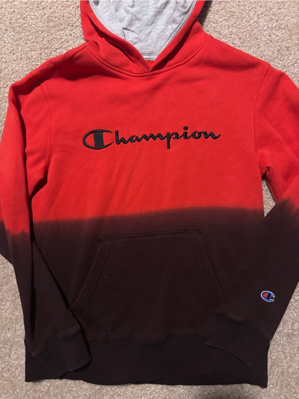 Champion Kids Red to Black Ombre Hoodie
